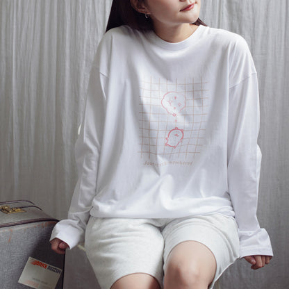 ナガノキャラクターズ 長袖Tシャツ 旅の記憶 ホワイト