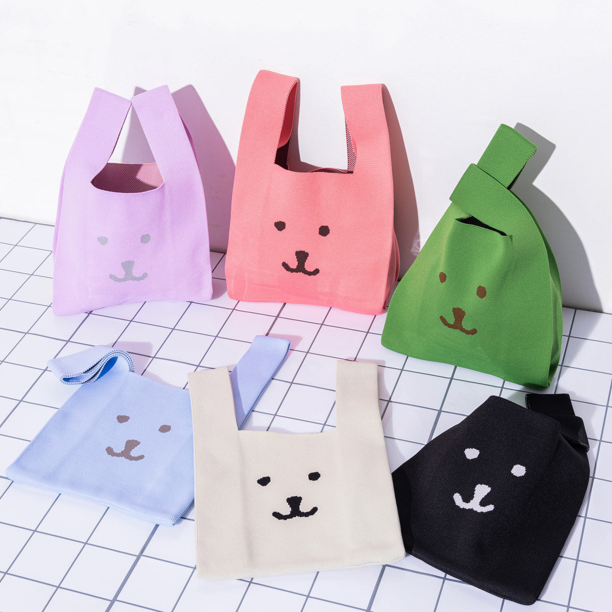 （a）カラーなナガノ　2色セット ナガノキャラクターズ カラーなニットバッグ（ライトブルー） | ナガノ