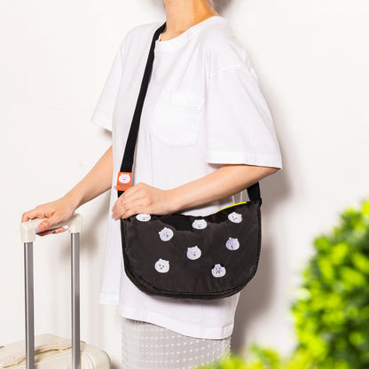 ナガノキャラクターズ 折りたためるトラベルムーンショルダーバッグ（くま）