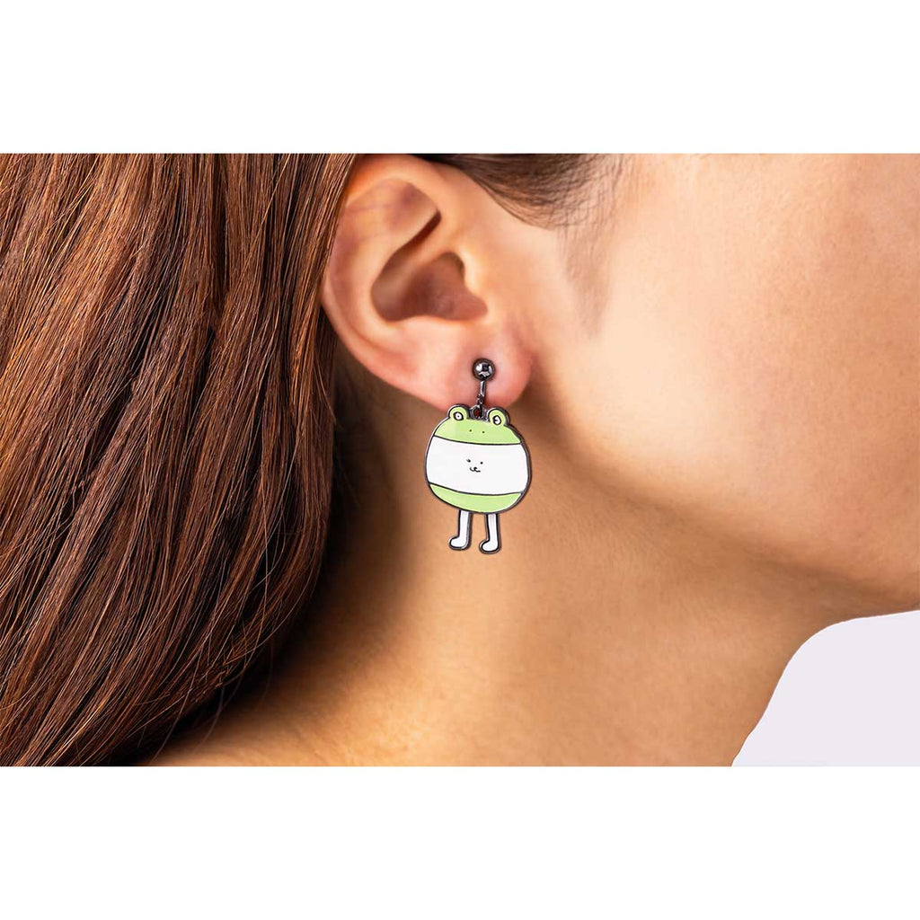 Nagano Characters Yura Yura Earrings (Frog)