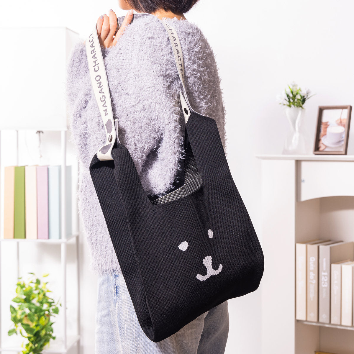 ナガノキャラクターズ　ニットバッグ　ナガノのくま　ベルト　ステッカー　ほか ニットバッグ（全10種） | ナガノキャラクターズ公式通販サイト