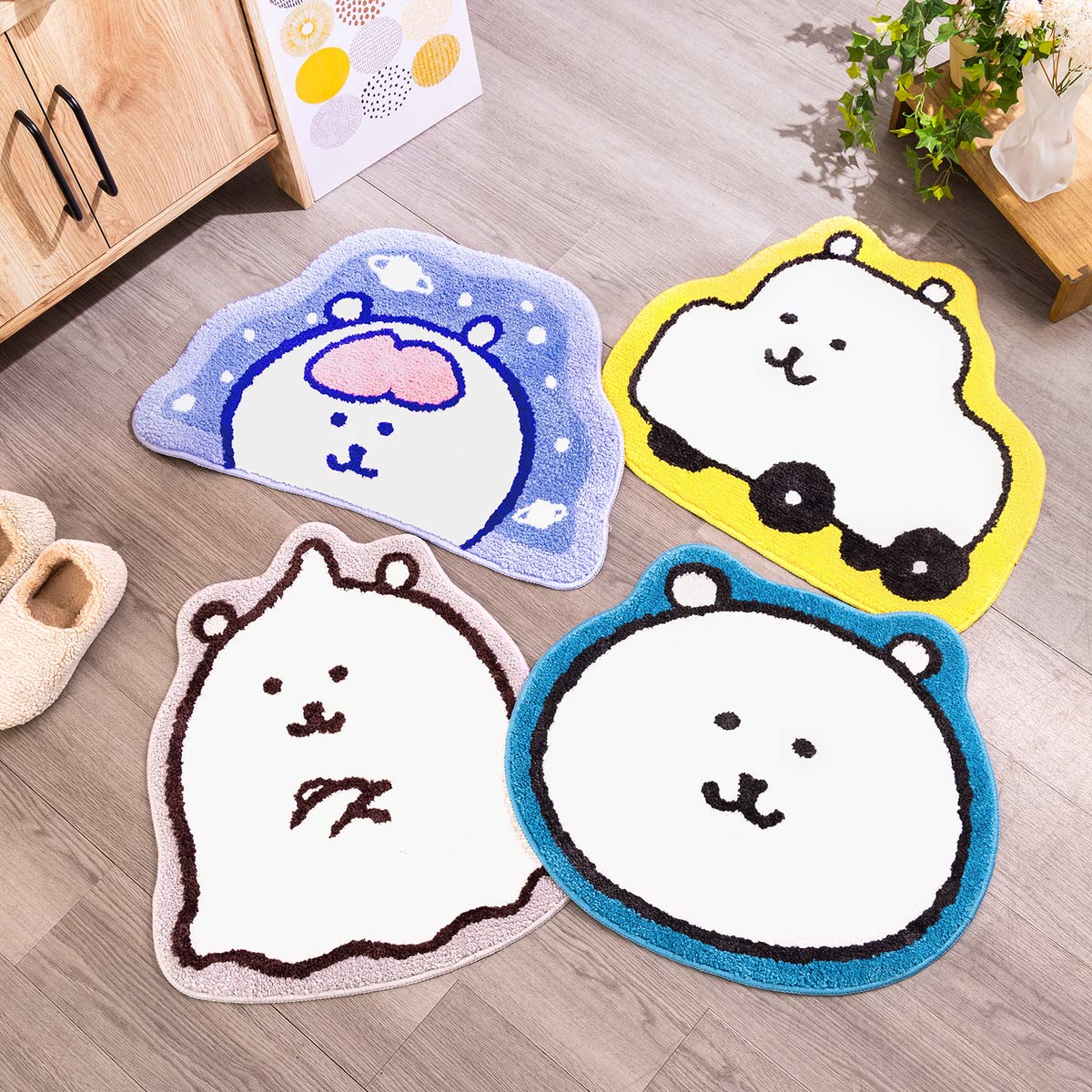 ナガノキャラクターズ タフトマット（ホイップクリームなくま