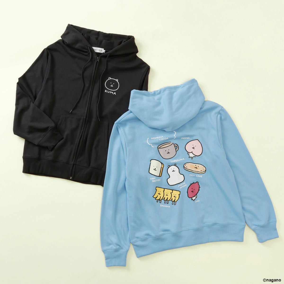 ナガノキャラクターズ ZIPパーカー ローリングくま スミ