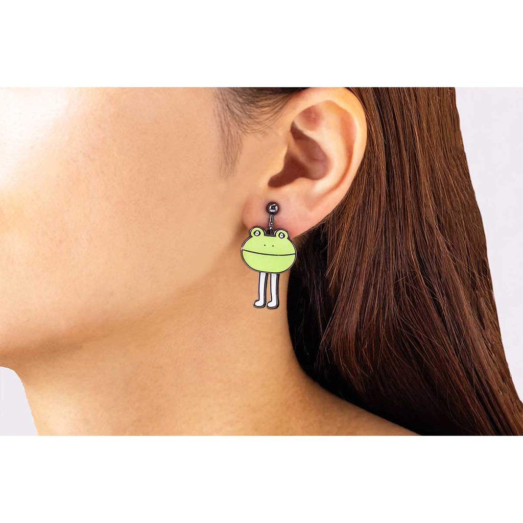 Nagano Characters Yura Yura Earrings (Frog)