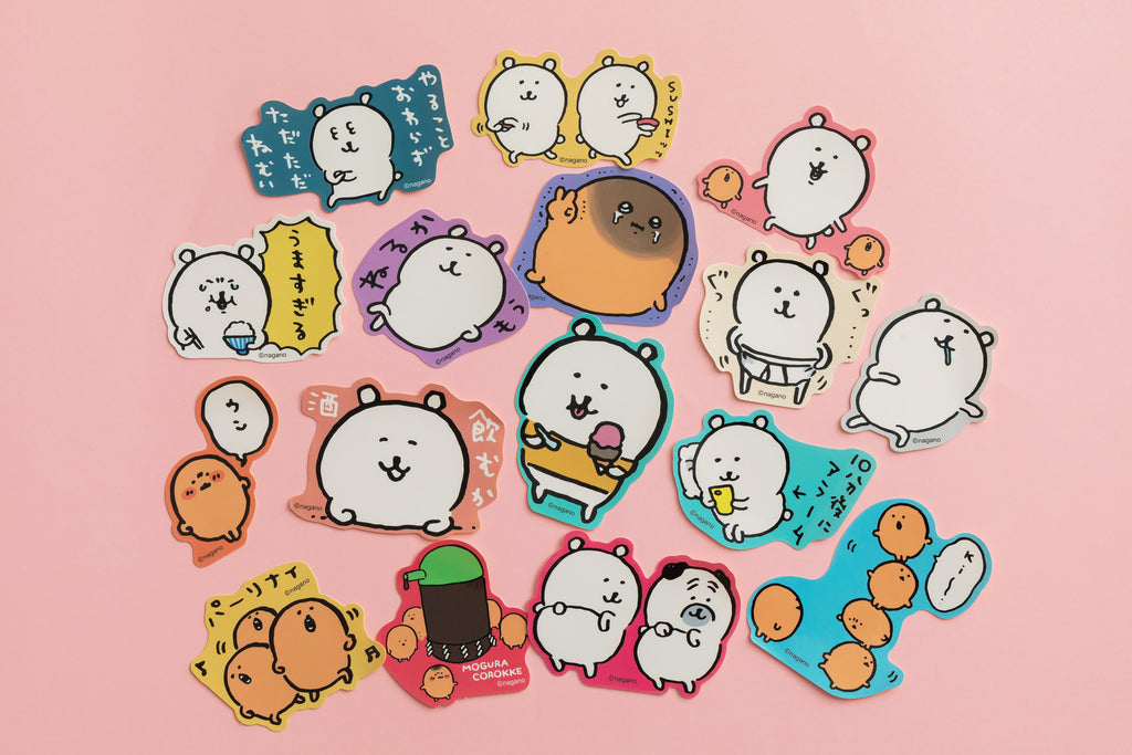 Only 16 types of sticker collections that can be applied to Nagano bear & mogura croquette smartphone