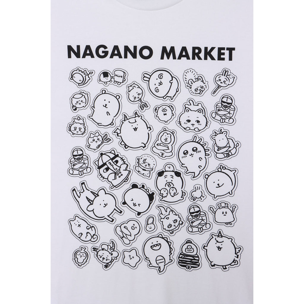 Nagano Market Big Silhouette L/S T -shirt large group White