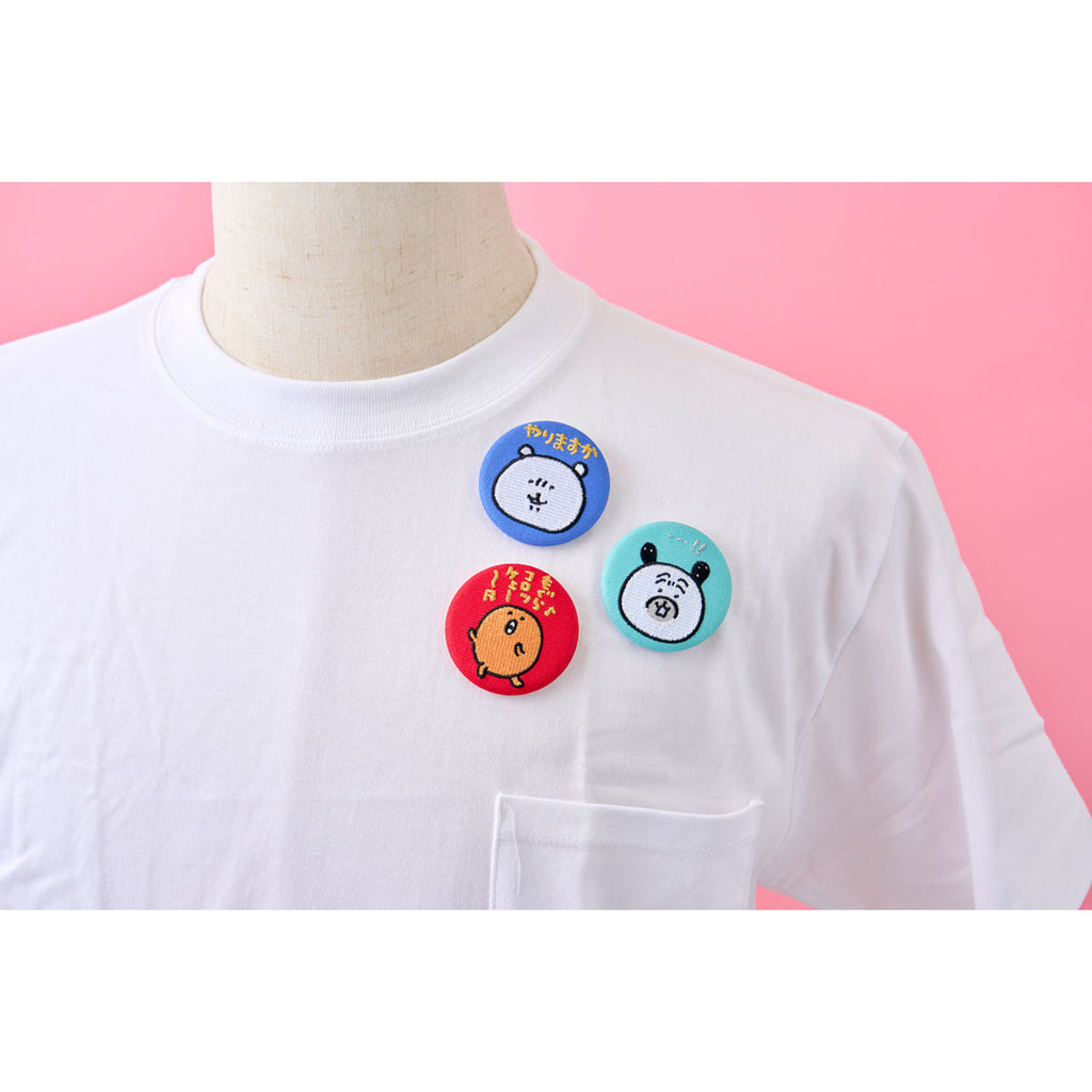 Nagano Market embroidery can badge (pug)