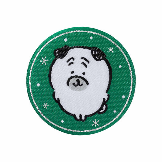 ナガノマーケット ジャガード織缶バッジ（パグ）