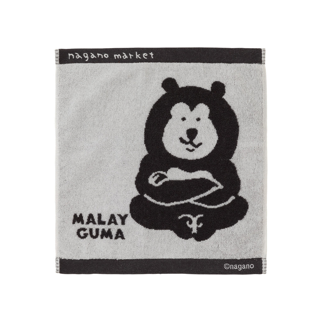Nagano Market One -Color Jacquard Hand Towel (Malay Bear)
