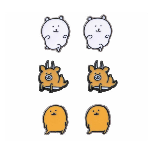 ナガノマーケット 3個セットピアス（ブラック）