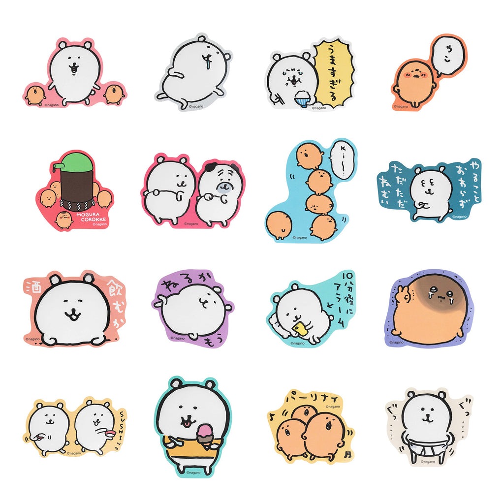 Only 16 types of sticker collections that can be applied to Nagano bear & mogura croquette smartphone