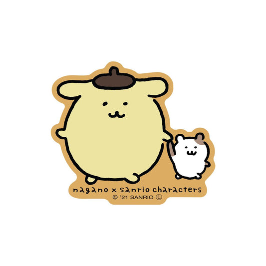 ナガノ×サンリオキャラクターズ スマホに貼れるサイズのゆるステッカー（ポムポムプリン）