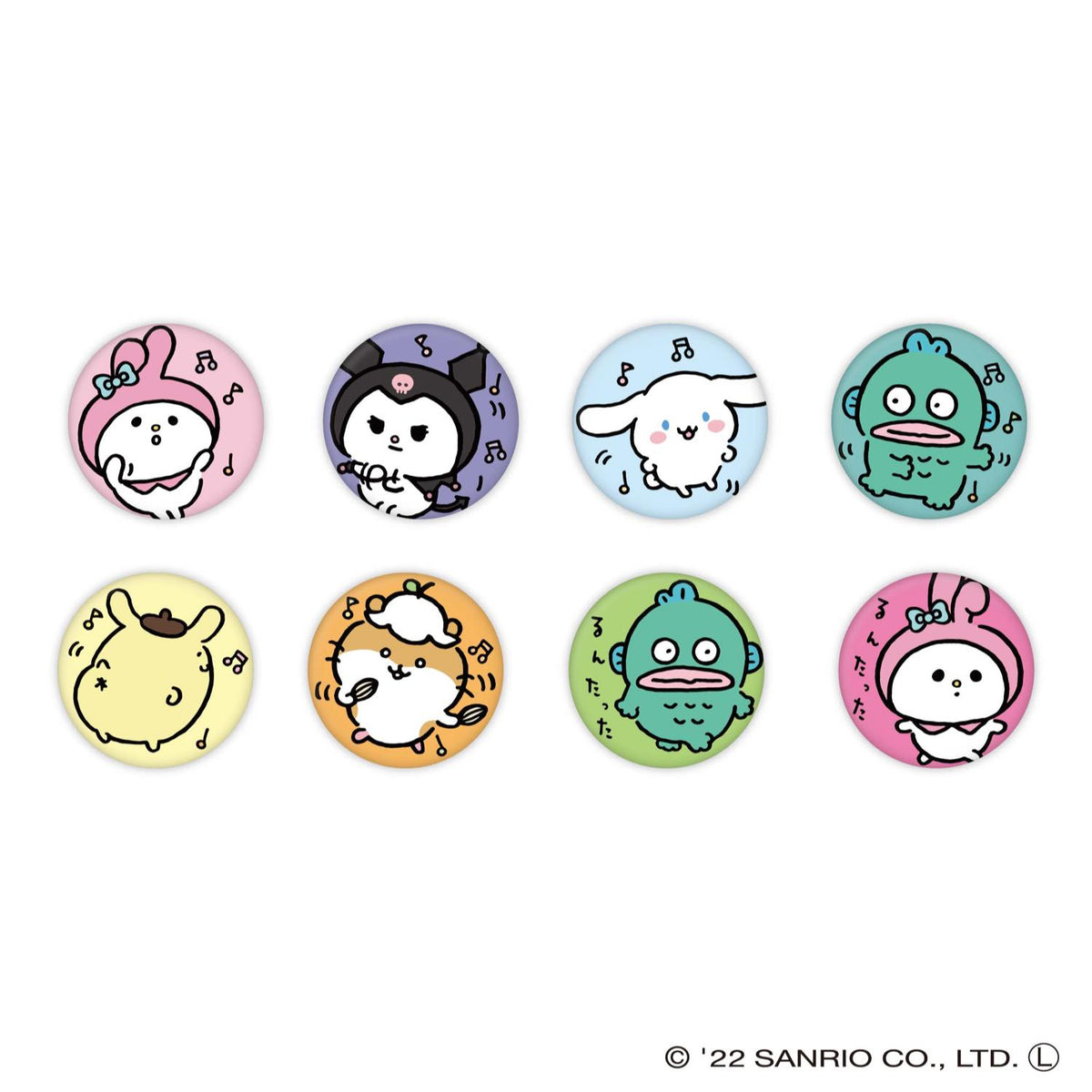 ナガノ×サンリオキャラクターズ トレーディング刺繍缶バッジ 全8種 