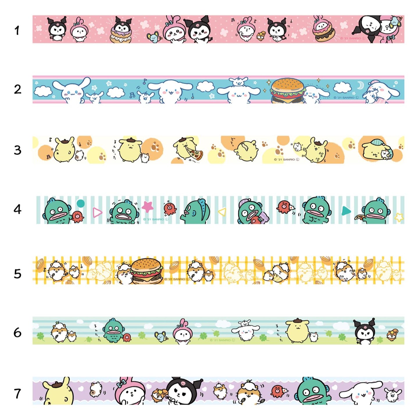 Nagano×Sanrio Characters 面具膠帶收藏 1BOX 7個入 