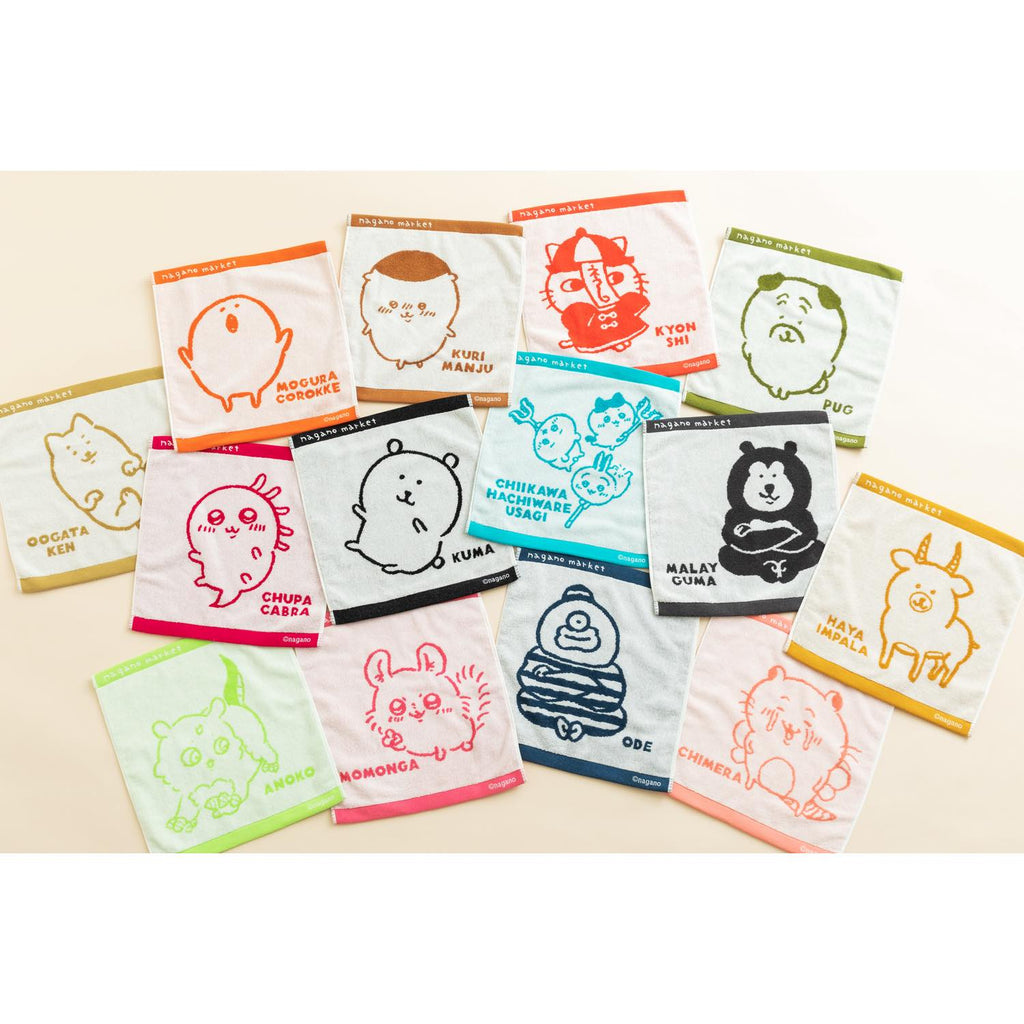 Nagano Market One -Color Jacquard Hand Towel (Chikawa / Hachiware / Rabbit)